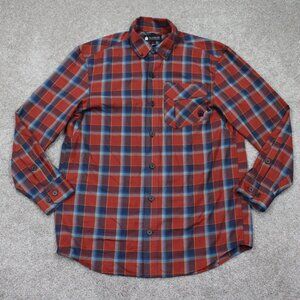 Duluth Alaskan Hardgear Shirt Adult Medium Midnight Sun Red/Blue Plaid L/S AKHG